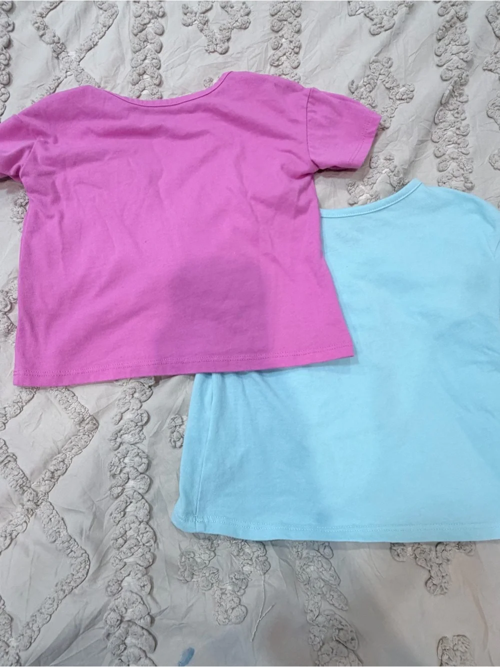 The Children's Place Pink & Light Blue Heart Pocket Short Sleeve Tee Set